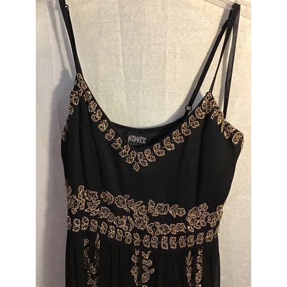 Adrianna Papell Evening Essentials Black and gold Beaded dress - Picture 8 of 13